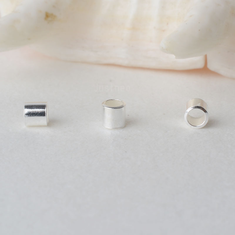 Crimp Bead Tube - Perles hypoallergéniques en argent regardé 925,