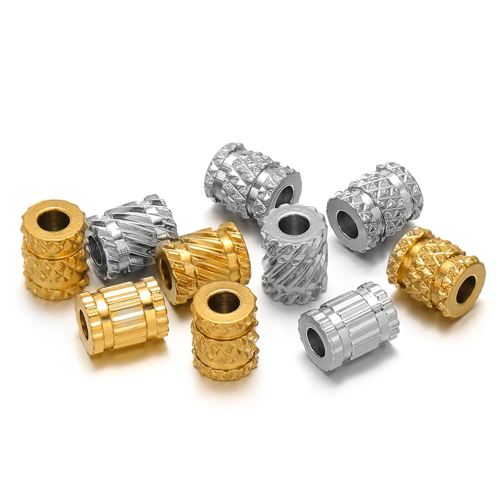 Crimp Bead Tube - Perles à gros trous en acier