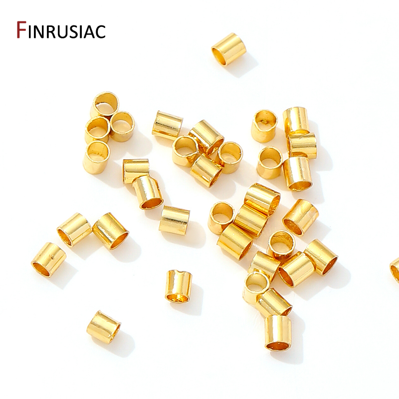 Crimp Bead Tube - Tube en laiton plaqué or 18