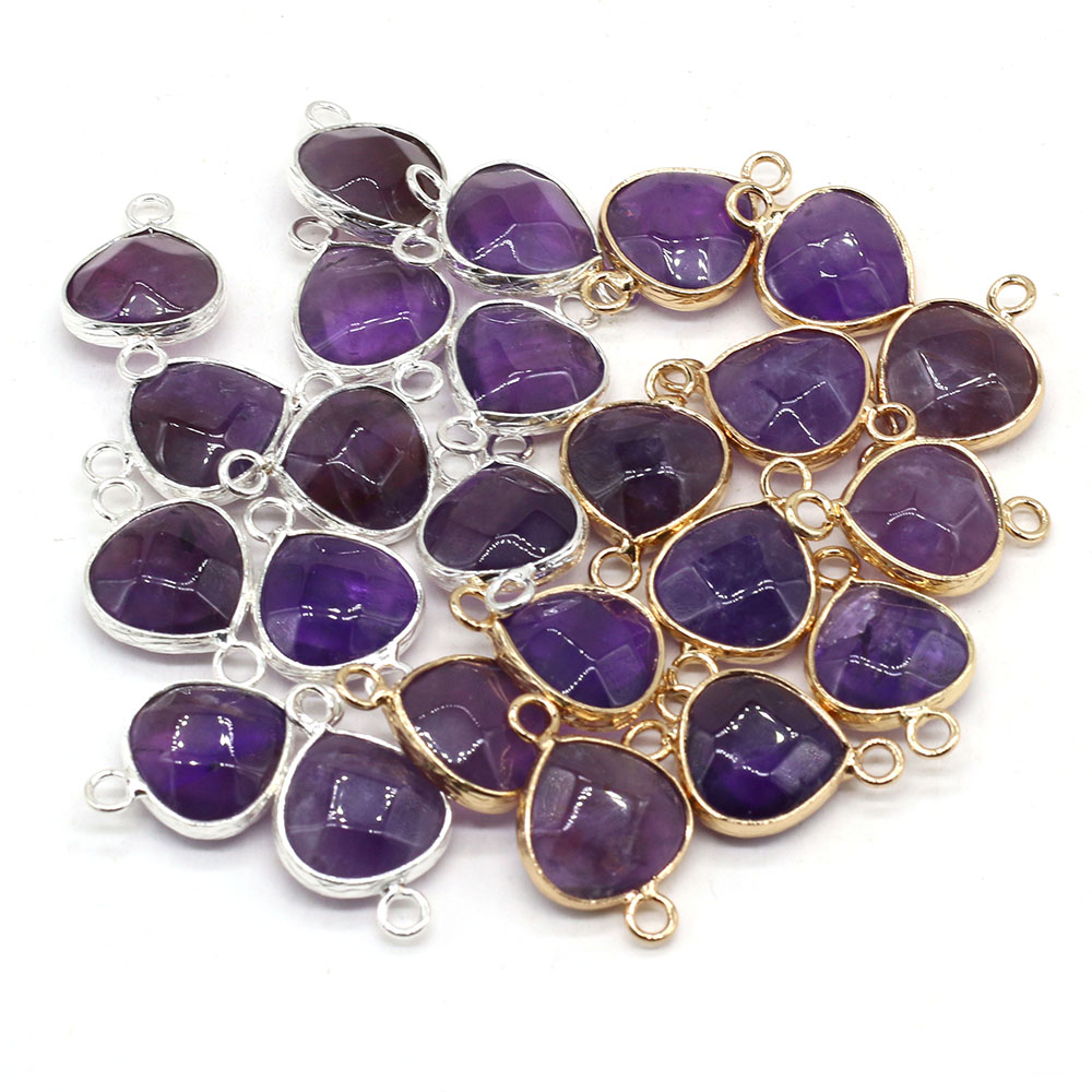 Jewelry Making Stones - Connecteurs en pierre naturelle, 2 pièces,