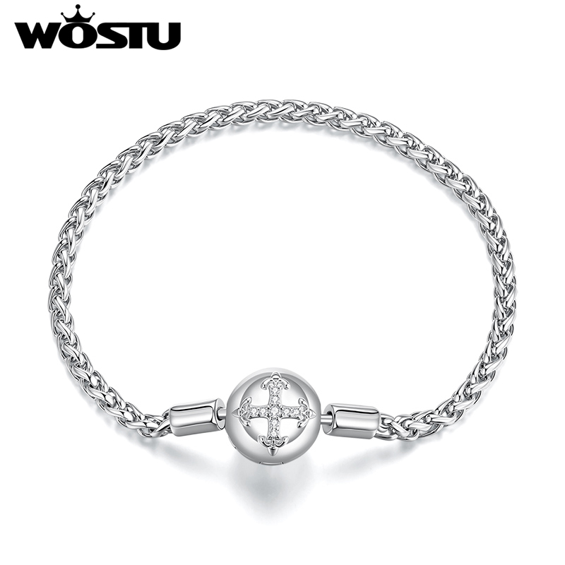 Jewelry Making Singapore - WOSTU Bracelet jonc croix en zircon
