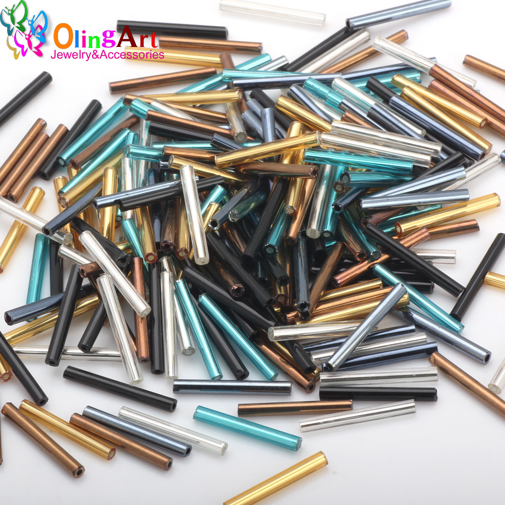 Seed Bead Tube - OlingArt-Tube D.lique Multicolore en Verre, 2.5x20mm,